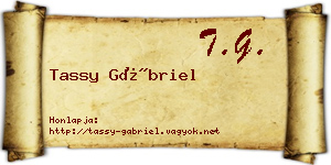Tassy Gábriel névjegykártya